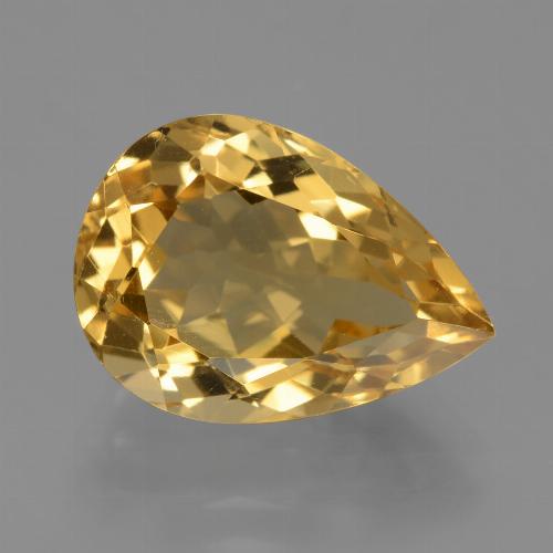 4.92 ct Golden Citrine Gemstone, Citrine Gem in Pear Facet Shape for Sale.