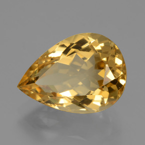 4.92 ct Golden Citrine Stone, Natural Citrine in Pear Facet Shape for Sale