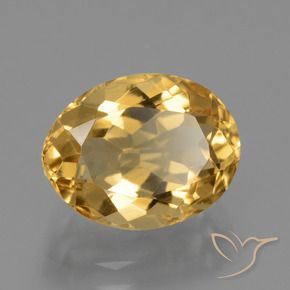 3.62 ct Golden Citrine Stone, Natural Citrine in Oval Facet Shape for Sale