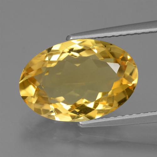 13,6 x 9,2mm ovaler goldener Citrin aus Brasilien, Gewicht von 4,51 ct, natürlicher Edelstein in VVS Reinheit, 1 Stück ovaler Citrin - Farbe: Gold-orange, Mohs-Härte von 7 Geeignet für den täglichen Gebrauch im Schmuck, Symbolisiert Überfluss und Wohlstand, Photo A