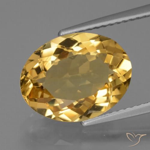 4.99ct Natural Golden Orange Citrine, Oval, VVS
