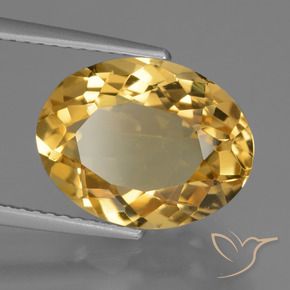 4.99 ct Golden Citrine Stone, Natural Citrine in Oval Facet Shape for Sale