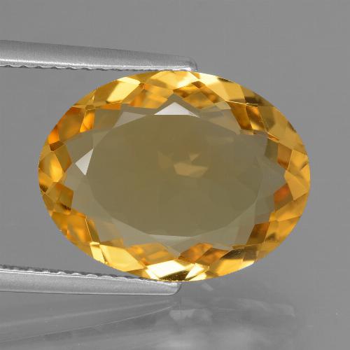 15,3 x 11,1mm goldener Citrin im Ovalschliff aus Brasilien, Gewicht 6,05 ct, Garantiert echter Edelstein in VVS Reinheit, 1 Stück Citrin - die Farbe ist Dunkelgolden, Mohs-Härte von 7 Geeignet für den täglichen Gebrauch im Schmuck, Stein des Händlers, Photo A
