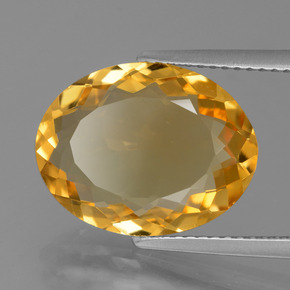 6.05 ct Golden Citrine Stone, Natural Citrine in Oval Facet Shape for Sale