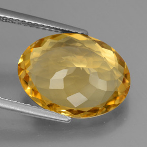 Citrine Gemstone in 15.3 x 11.1 mm Size for Sale, Citrine Stone in Deep Golden Orange Color