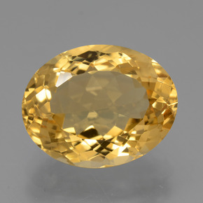 7.80 ct Yellow Citrine Gemstone, Citrine Gem in Oval Facet Shape for Sale.