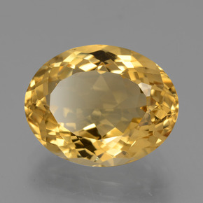 7.80 ct Yellow Citrine Stone, Natural Citrine in Oval Facet Shape for Sale