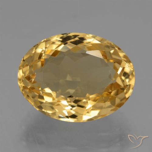 7.08ct Natural Medium-Dark Golden Citrine, Oval, VVS