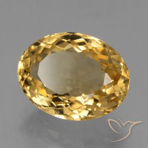 7.08 ct Golden Citrine Stone, Natural Citrine in Oval Facet Shape for Sale