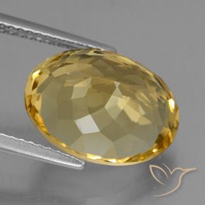 Citrine Gemstone in 14.2 x 10.9 mm Size for Sale, Citrine Stone in Medium-Dark Golden Color