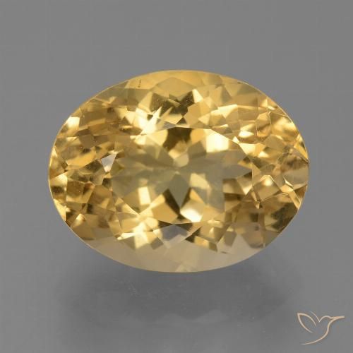7.42ct Natural Light Golden Citrine, Oval, VVS