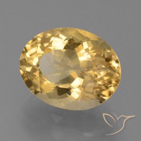 7.42 ct Golden Citrine Stone, Natural Citrine in Oval Facet Shape for Sale