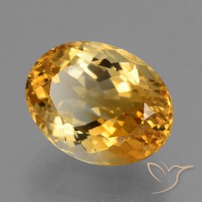7.08 ct Golden Citrine Stone, Natural Citrine in Oval Facet Shape for Sale