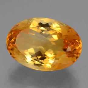 13.46 ct Gold Citrine Stone, Natural Citrine in Oval Portuguese-Cut Shape for Sale