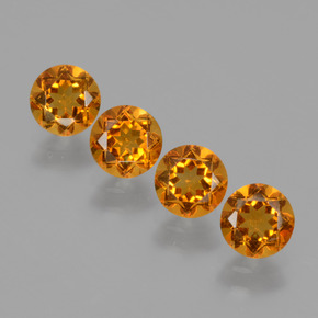 1.90 ct Gold Citrine Gemstone, Citrine Gem in Round Facet Shape for Sale.