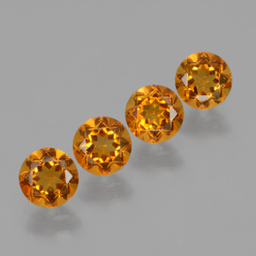 1.90 ct Gold Citrine Stone, Natural Citrine in Round Facet Shape for Sale