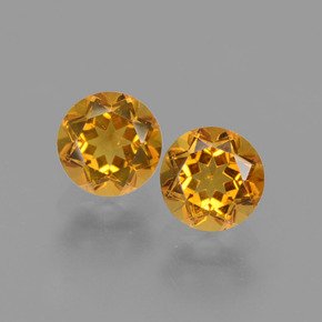 0.93 ct Gold Citrine Gemstone, Citrine Gem in Round Facet Shape for Sale.