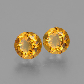 0.93 ct Gold Citrine Stone, Natural Citrine in Round Facet Shape for Sale