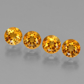 1.92 ct Gold Citrine Gemstone, Citrine Gem in Round Facet Shape for Sale.