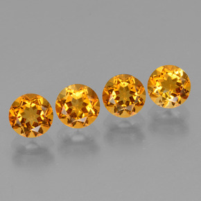 1.92 ct Gold Citrine Stone, Natural Citrine in Round Facet Shape for Sale