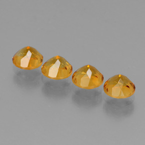 Citrine Gemstone in 5 mm (calibrated) Size for Sale, Citrine Stone in Yellow Golden Color