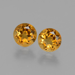 0.96 ctw Yellow Citrine Gemstones, Citrine Gems in Round Facet Shape for Sale.