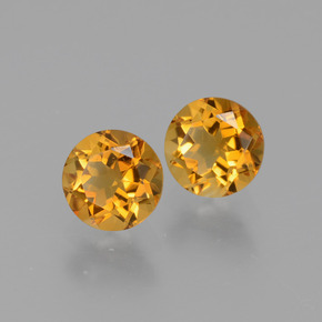 0.96 ctw Yellow Citrine Stones, Natural Citrine in Round Facet Shape for Sale