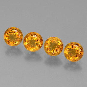 1.80 ct Gold Citrine Gemstone, Citrine Gem in Round Facet Shape for Sale.