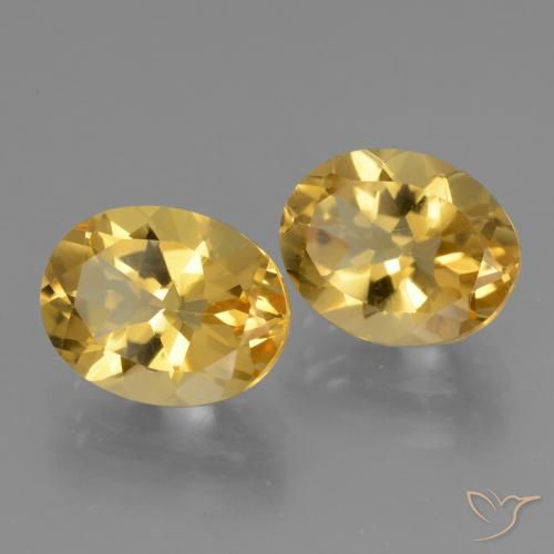 5.04 ctw Golden Citrine Stones, Natural Citrine in Oval Facet Shape for Sale