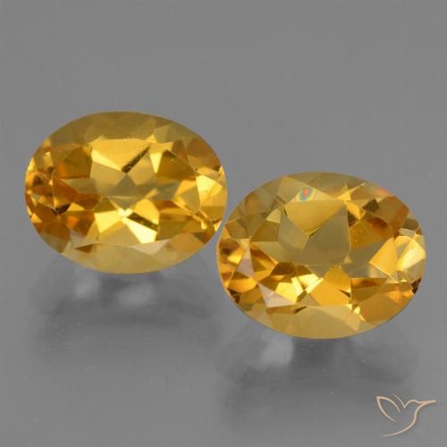 5.25ctw Natural Deep Golden Orange Citrine, Oval, VVS-VS