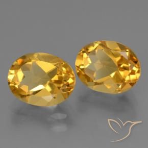 5.22 ctw Golden Citrine Stones, Natural Citrine in Oval Facet Shape for Sale