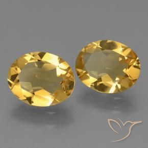 3.96 ctw Golden Citrine Stones, Natural Citrine in Oval Facet Shape for Sale