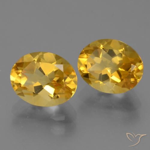 4.98 ctw Golden Citrine Stones, Natural Citrine in Oval Facet Shape for Sale