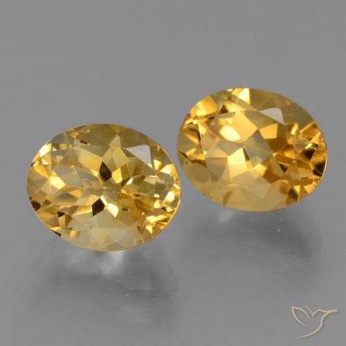 5.55 ctw Golden Citrine Stones, Natural Citrine in Oval Facet Shape for Sale