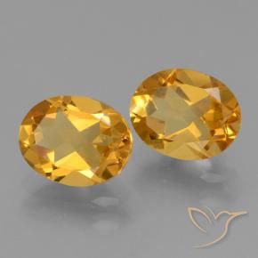 4.43 ctw Golden Citrine Stones, Natural Citrine in Oval Facet Shape for Sale