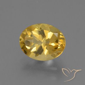 2.30 ct Golden Citrine Stone, Natural Citrine in Oval Facet Shape for Sale