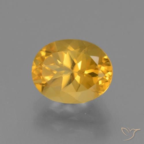 2.58 ct Golden Citrine Stone, Natural Citrine in Oval Facet Shape for Sale