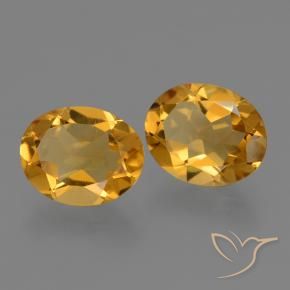 4.02 ctw Golden Citrine Stones, Natural Citrine in Oval Facet Shape for Sale