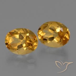 5.28 ctw Golden Citrine Stones, Natural Citrine in Oval Facet Shape for Sale