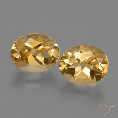 5.3 ct Yellow Citrine, 10 x 8.1 mm Oval Cut From Brazil, Photo A