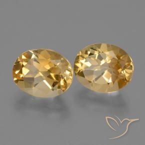 5.30 ctw Golden Citrine Stones, Natural Citrine in Oval Facet Shape for Sale
