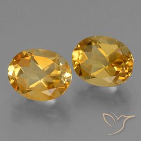 5.25 ctw Golden Citrine Stones, Natural Citrine in Oval Facet Shape for Sale