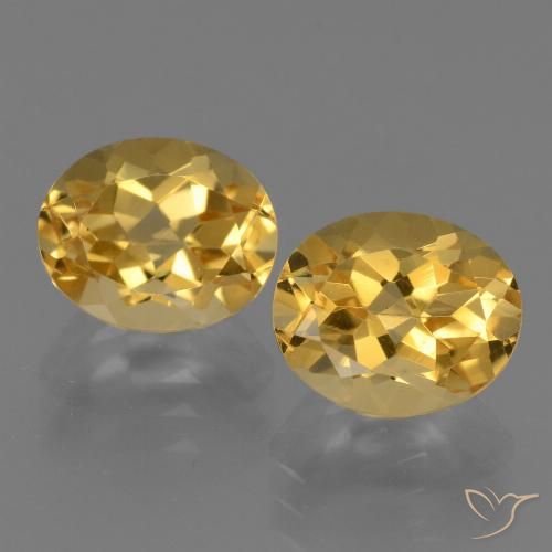 4.92 ct Yellow Citrine, 9.6 x 7.8 mm Oval Cut From Brazil, Photo A
