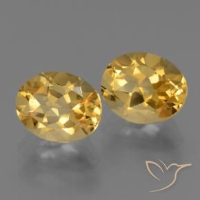 4.92 ctw Golden Citrine Stones, Natural Citrine in Oval Facet Shape for Sale