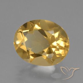 2.25 ct Golden Citrine Stone, Natural Citrine in Oval Facet Shape for Sale