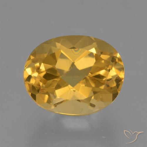 2.50ct Natural Medium-Dark Golden Citrine, Oval, VVS-VS