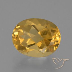 2.50 ct Golden Citrine Stone, Natural Citrine in Oval Facet Shape for Sale