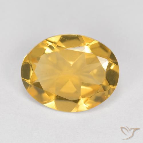 9,8 x 7,8mm goldener Citrin im Ovalschliff aus Brasilien, Gewicht 1,88 ct, Garantiert echter Edelstein in VVS-VS Reinheit, 1 Stück Citrin - die Farbe ist Gold-orange, Mohs-Härte von 7 Geeignet für den täglichen Gebrauch im Schmuck, November Geburtsstein, Photo A