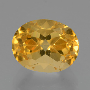 Deep Golden Orange Цитрин Камень - 3.2ct Фасетный Овал (ID: 433830)