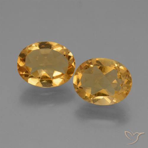 3.98 ct Yellow Citrine, 9.8 x 7.8 mm Oval Cut From Brazil, Photo A